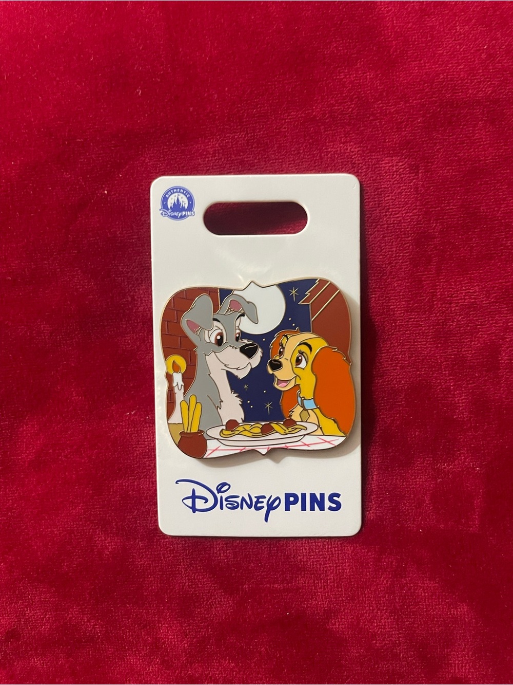Disney Lady and the Tramp Enamel Pin - Orange, Gray, Blue